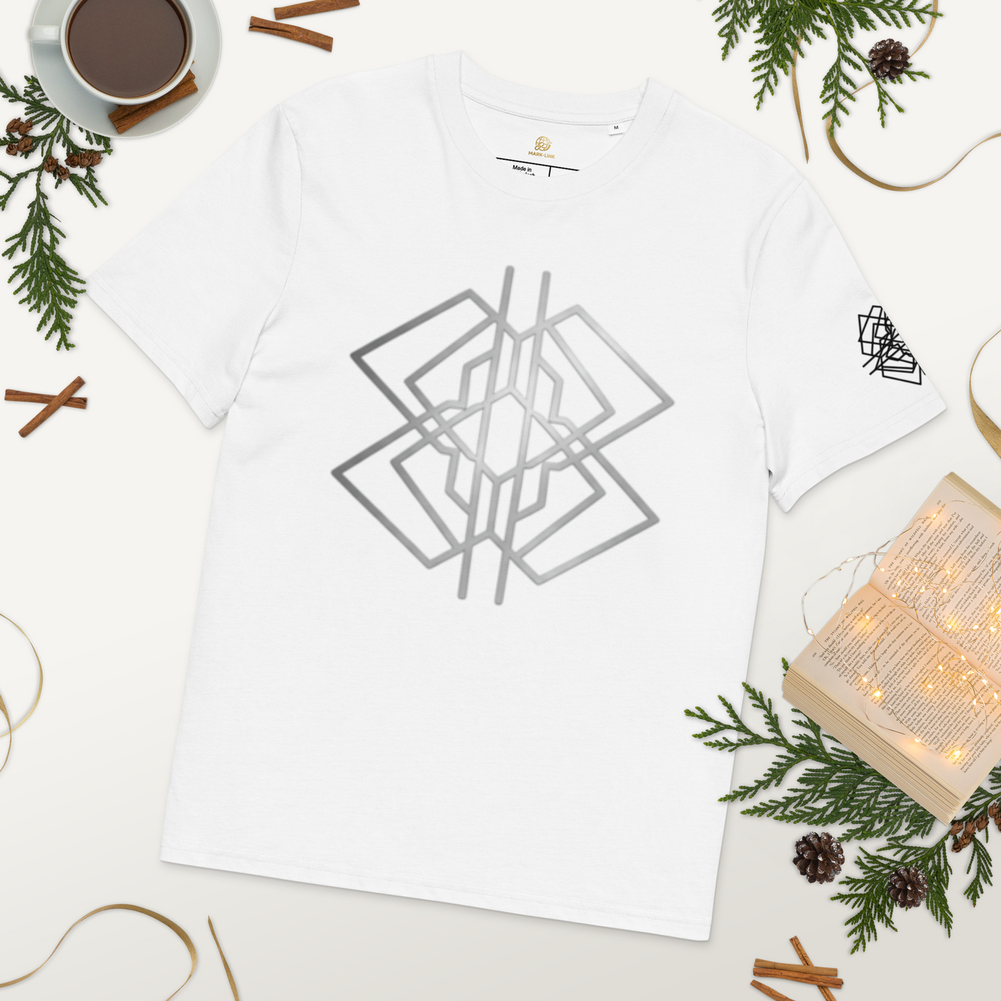Camiseta Organic Geometric White