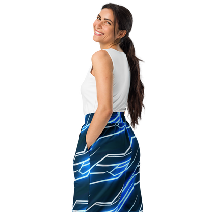 Neon Grid: Cyber-Wide Joggers