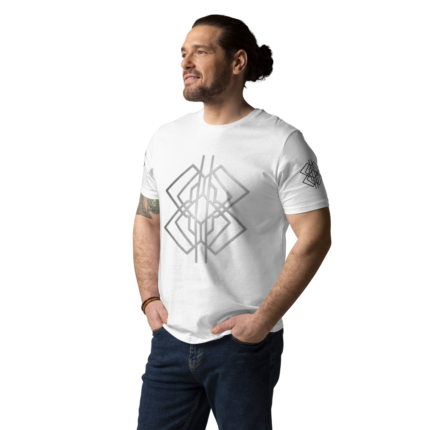 Camiseta Organic Geometric White