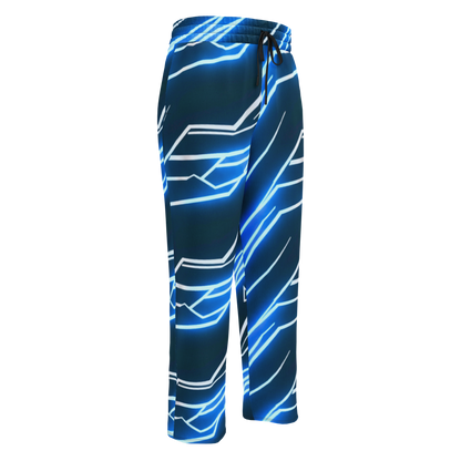 Neon Grid: Cyber-Wide Joggers