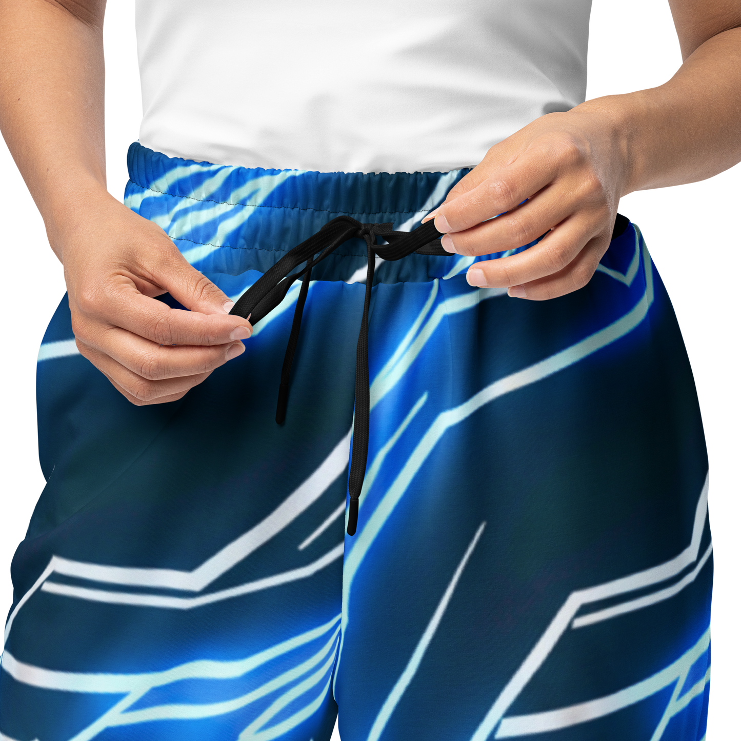 Neon Grid: Cyber-Wide Joggers