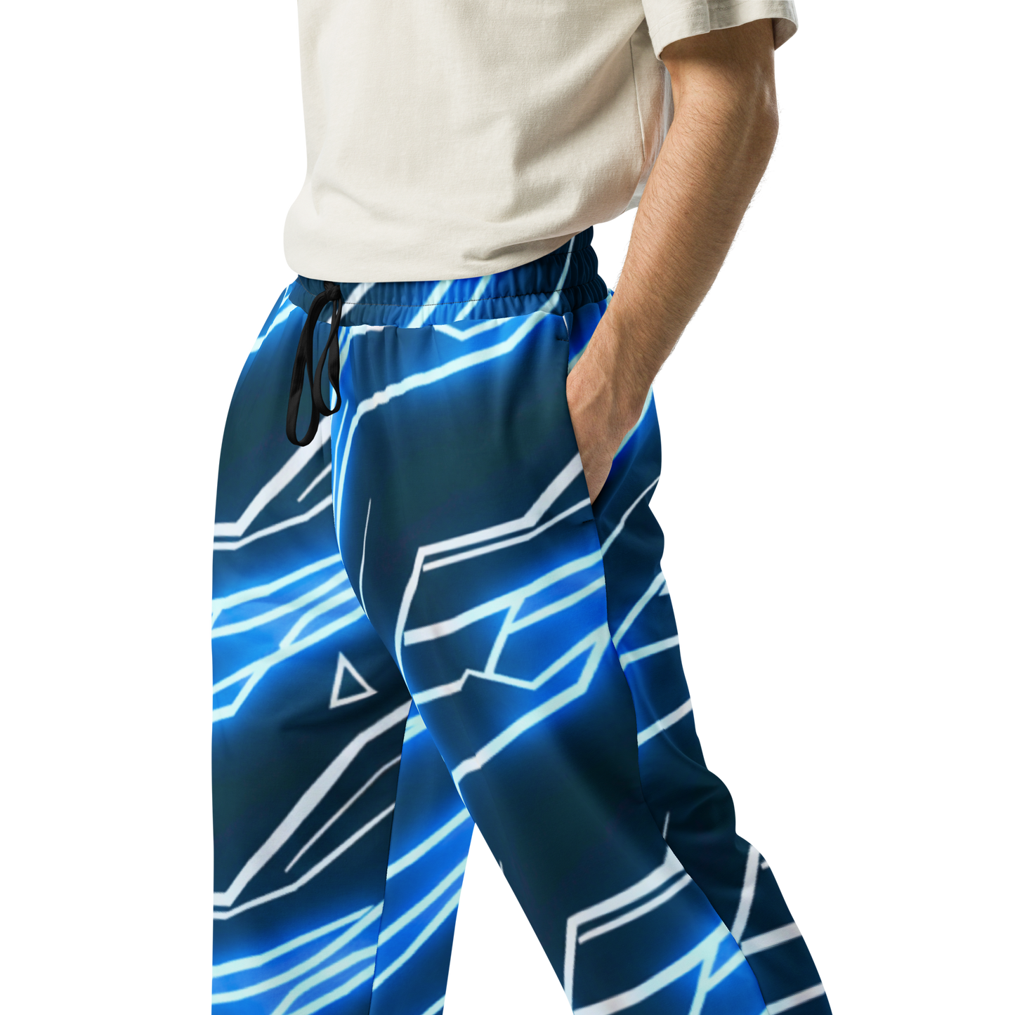 Neon Grid: Cyber-Wide Joggers