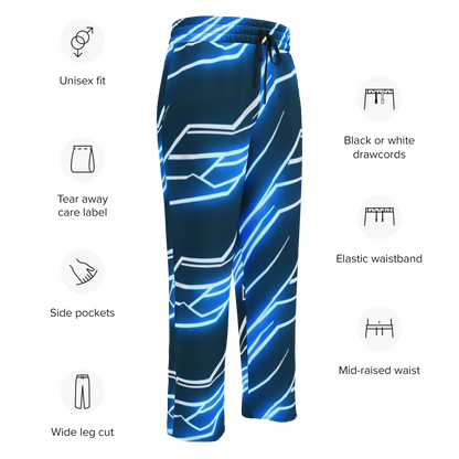 Neon Grid: Cyber-Wide Joggers